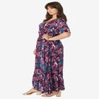 Hand-Crinkled Flutter-Sleeve Maxi Dress image number null