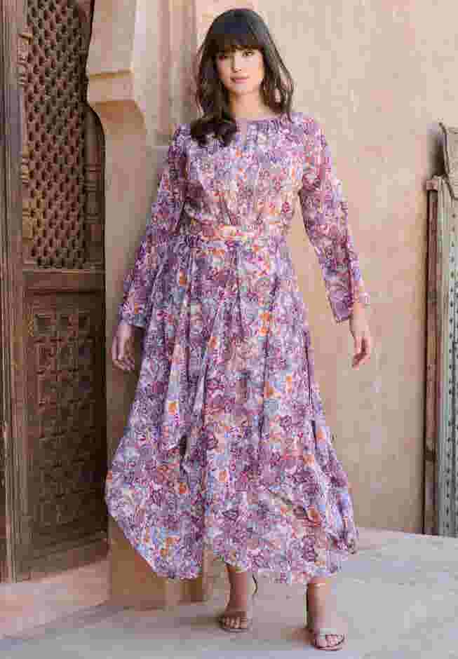 Asymmetric Keyhole Maxi Dress image number 3