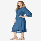 Plus Size Lace Cutout Fit and Flare Dress image number null