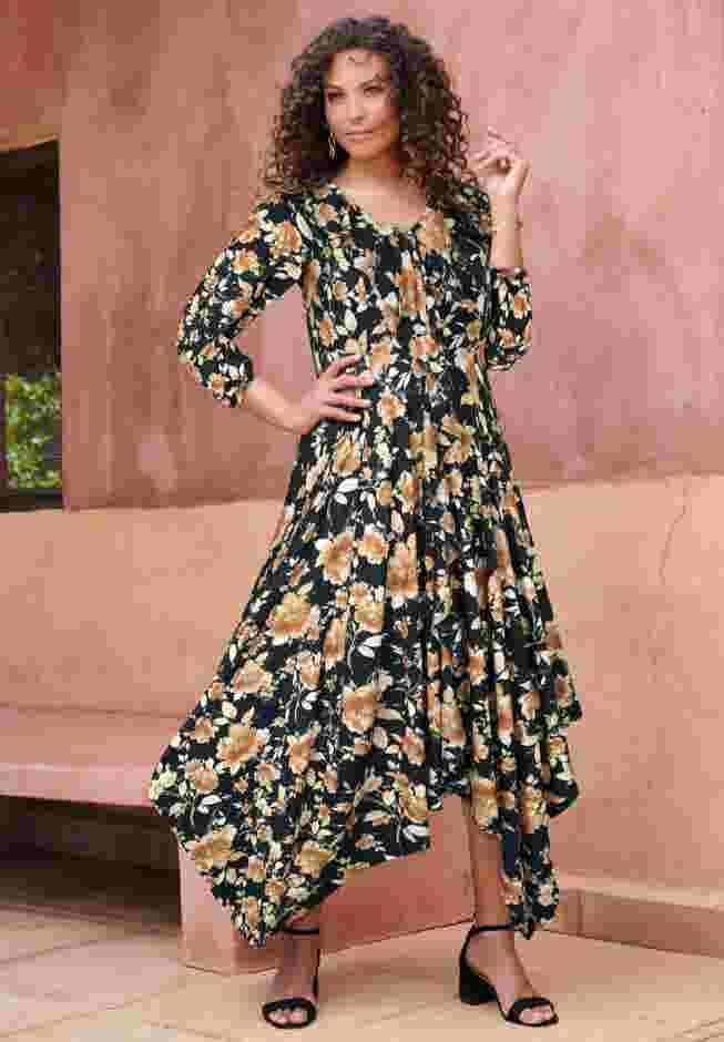 Ultrasmooth® Fabric Ruffle Midi Dress image number 4