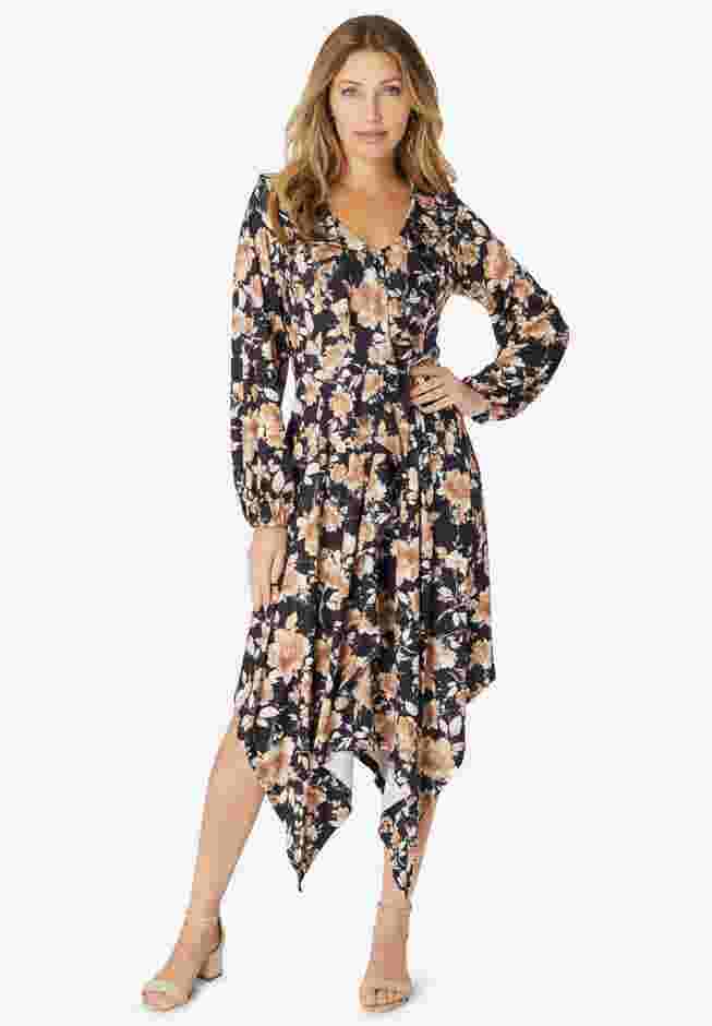 Ultrasmooth® Fabric Ruffle Midi Dress image number 0