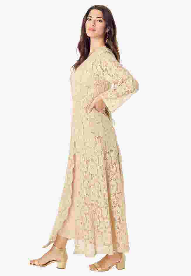 Lace Jacket Maxi Dress Set image number 2