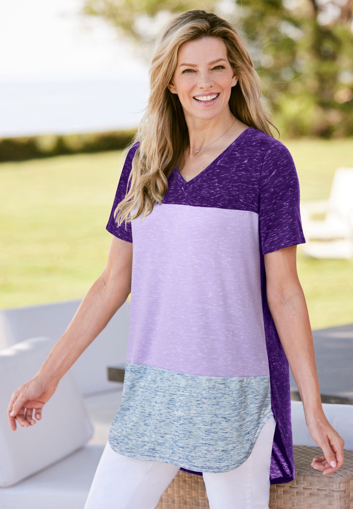 Marled V-Neck Tunic image number 0