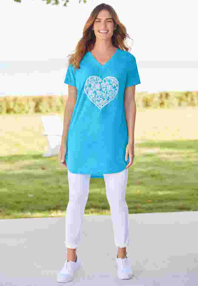 Marled V-Neck Tunic image number 5