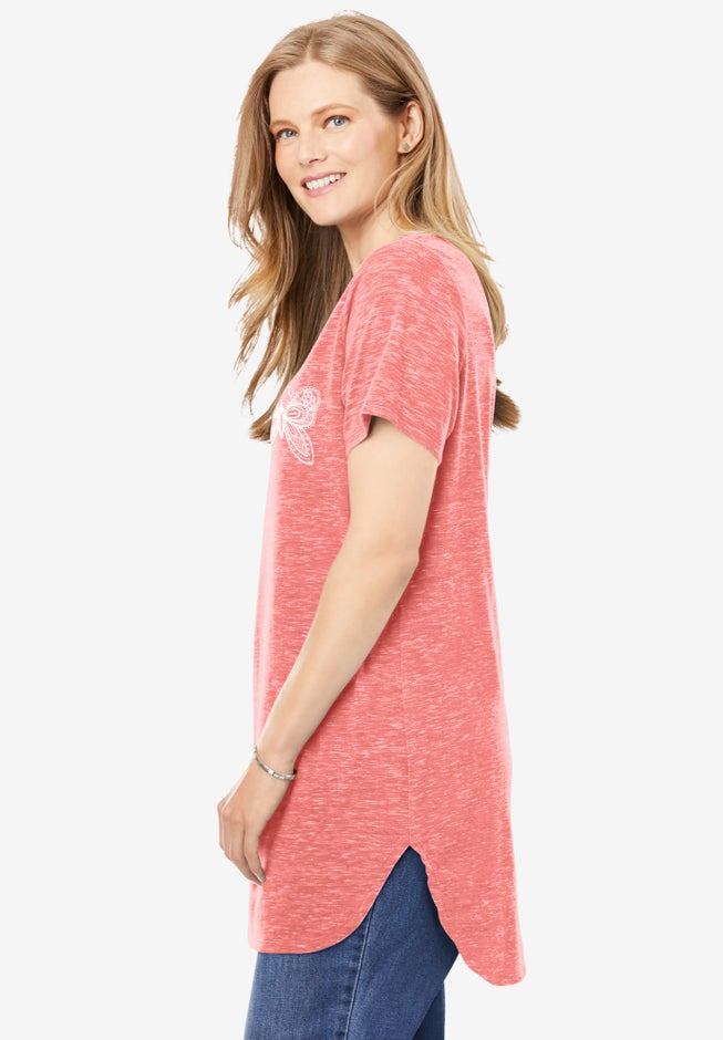 Marled V-Neck Tunic image number 2