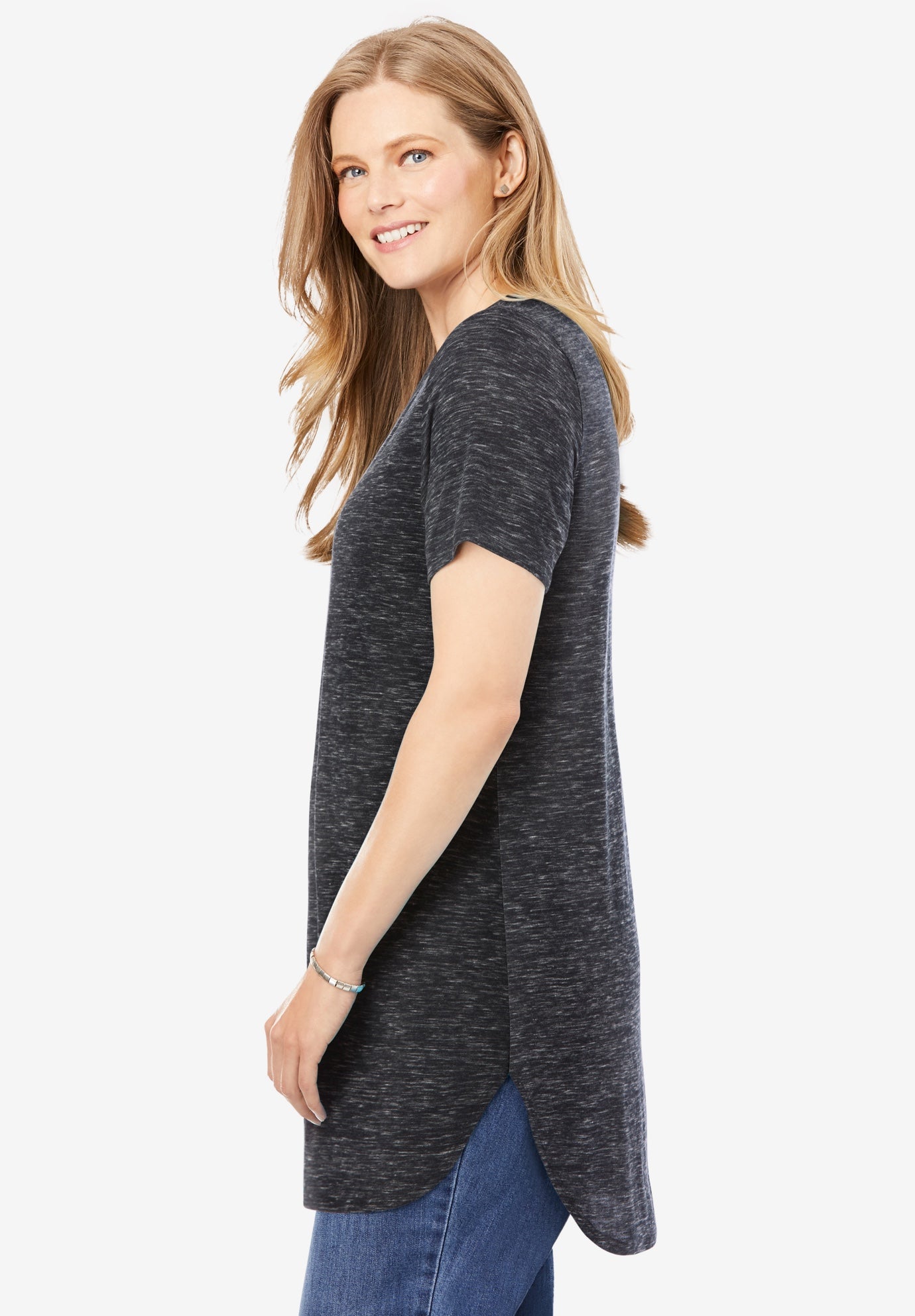 Marled V-Neck Tunic image number 2