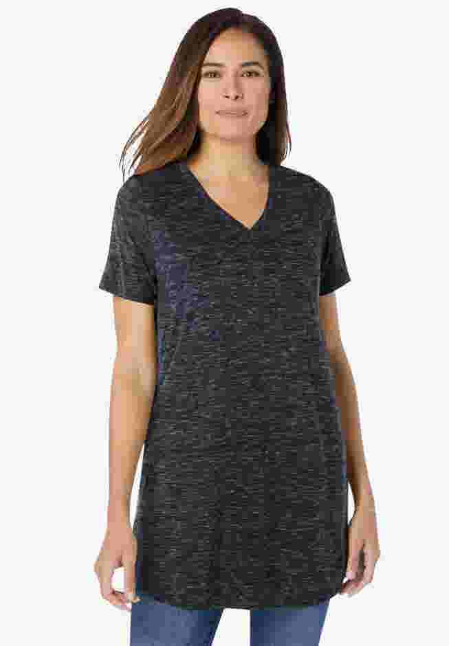 Marled V-Neck Tunic image number 0