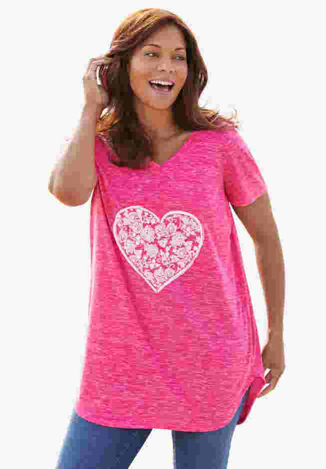 Marled V-Neck Tunic image number 0
