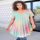 Plus Size Ultra Drape V-Neck Swing Tunic Top image number null
