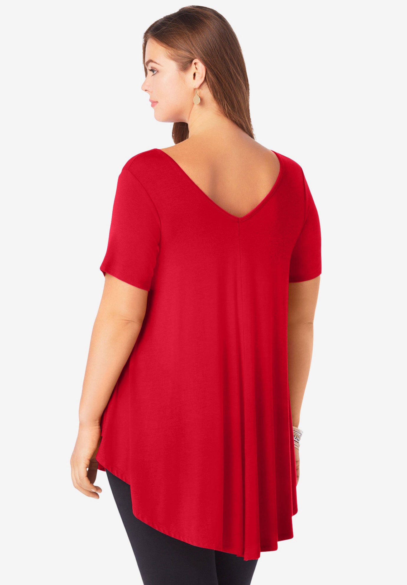 Plus Size Ultra Drape V-Neck Swing Tunic Top image number 1