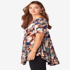 Plus Size Ultra Drape V-Neck Swing Tunic Top image number null