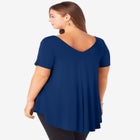 Plus Size Ultra Drape V-Neck Swing Tunic Top image number null