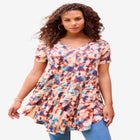 Plus Size Ultra Drape V-Neck Swing Tunic Top image number null