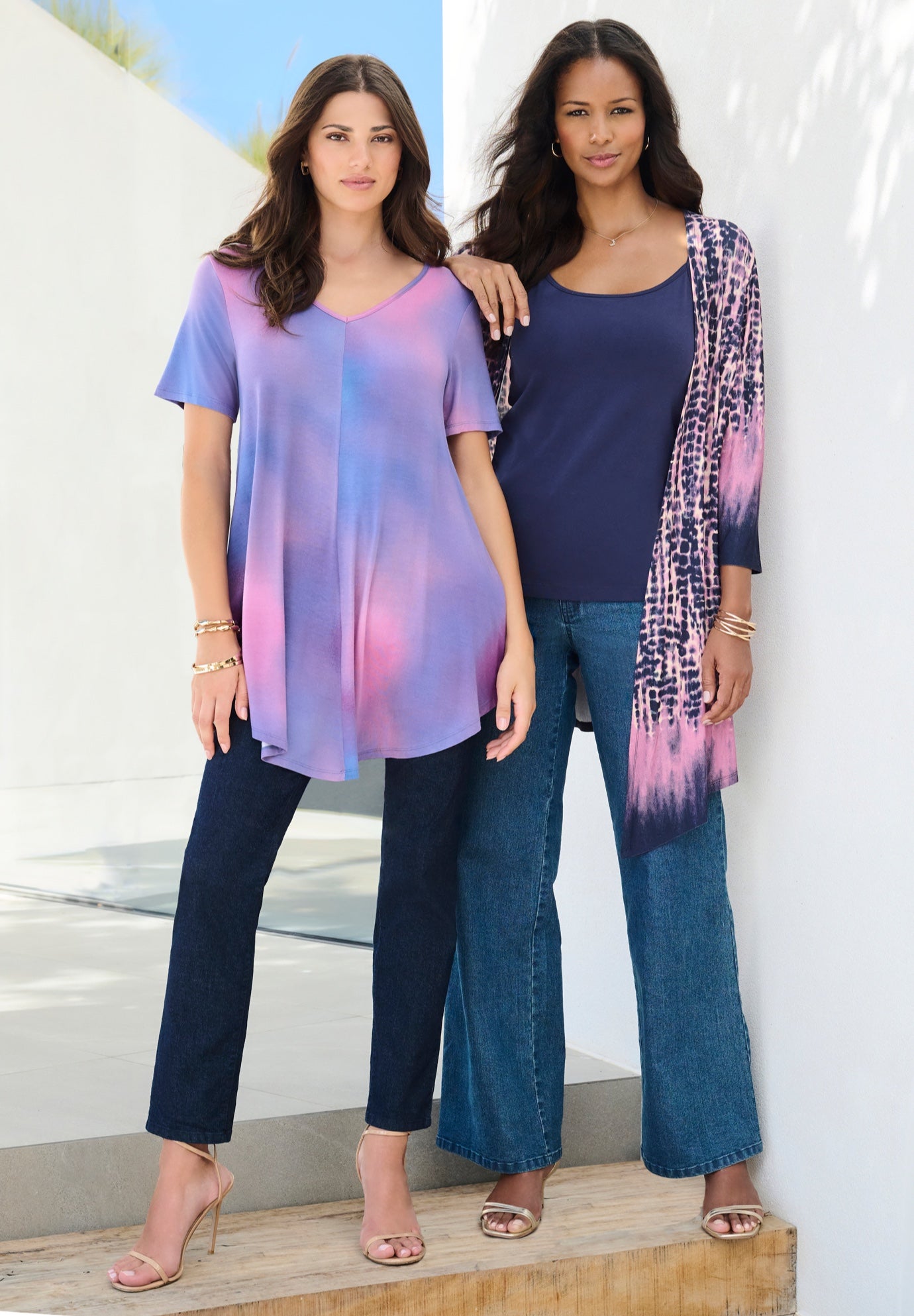 Plus Size Ultra Drape V-Neck Swing Tunic Top image number 0