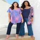 Plus Size Ultra Drape V-Neck Swing Tunic Top image number null