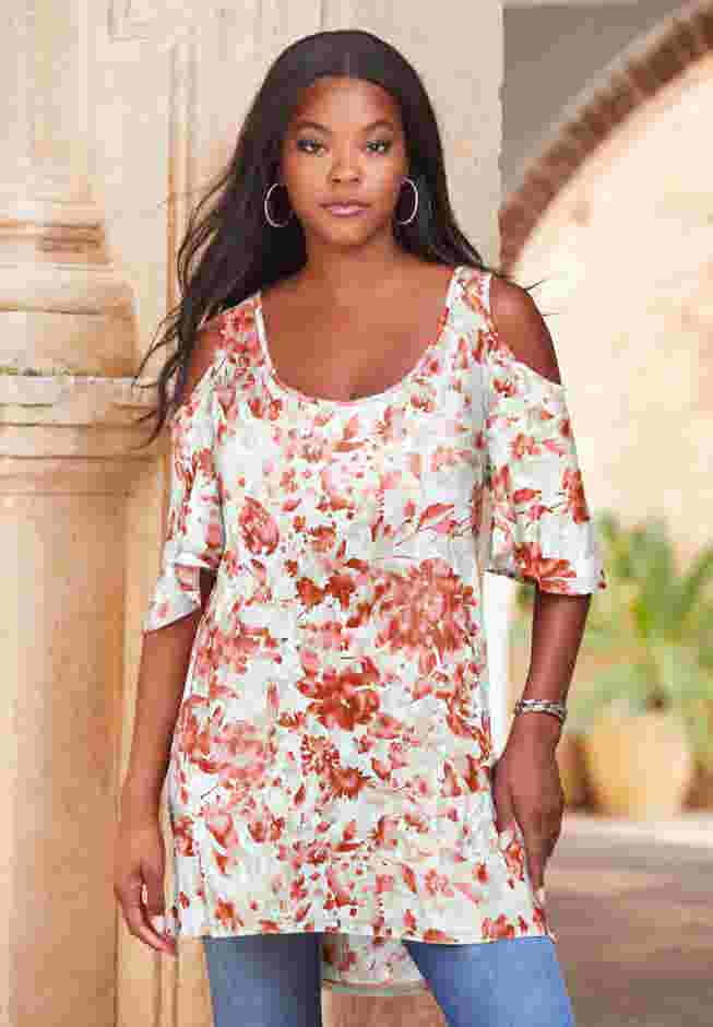 Cold Shoulder Ultra Drape Tunic image number 3