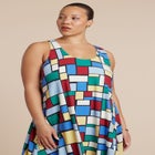 Printed Linen Trapeze Dress image number null