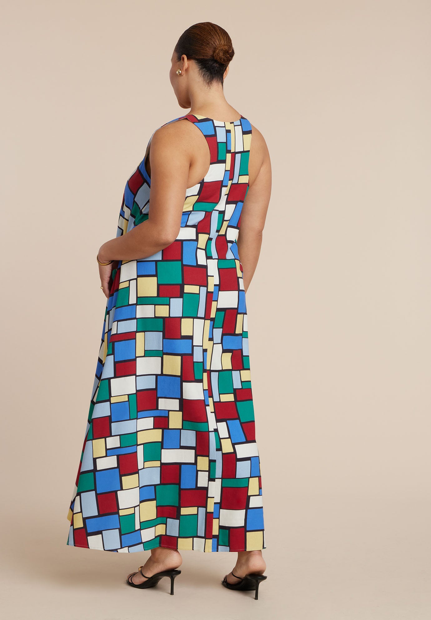 Printed Linen Trapeze Dress image number 2