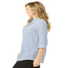 Textured Gauze Tunic with Shawl Collar image number null