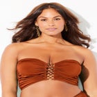 Shimmer Shirred Ring Bandeau Bikini Top image number null