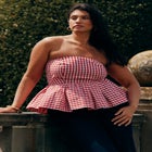 Gingham Peplum Top image number null