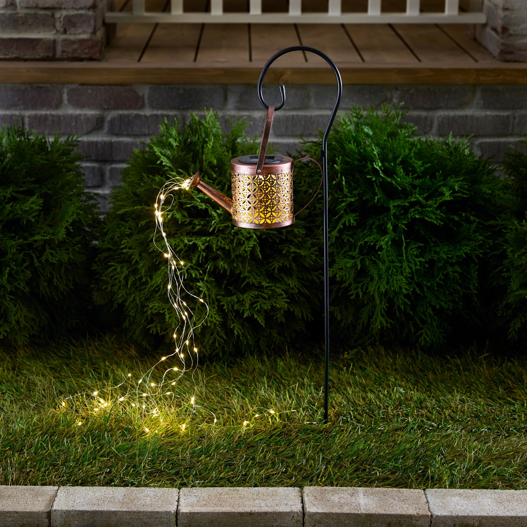 Solar Power Watering Can Stake image number 0