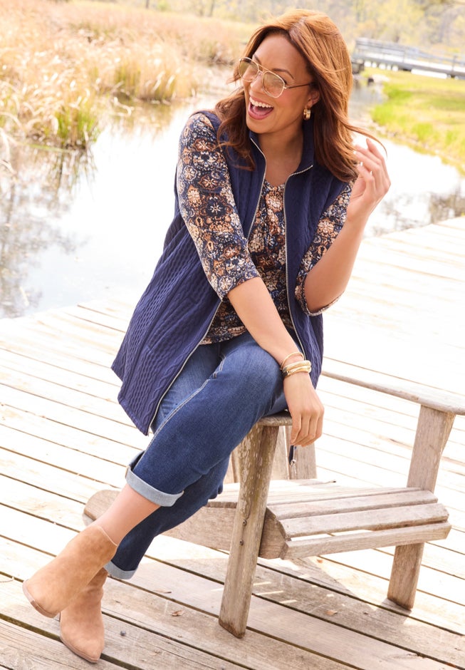 Suprema&reg; 3/4 Sleeve V-Neck Tee image number 1