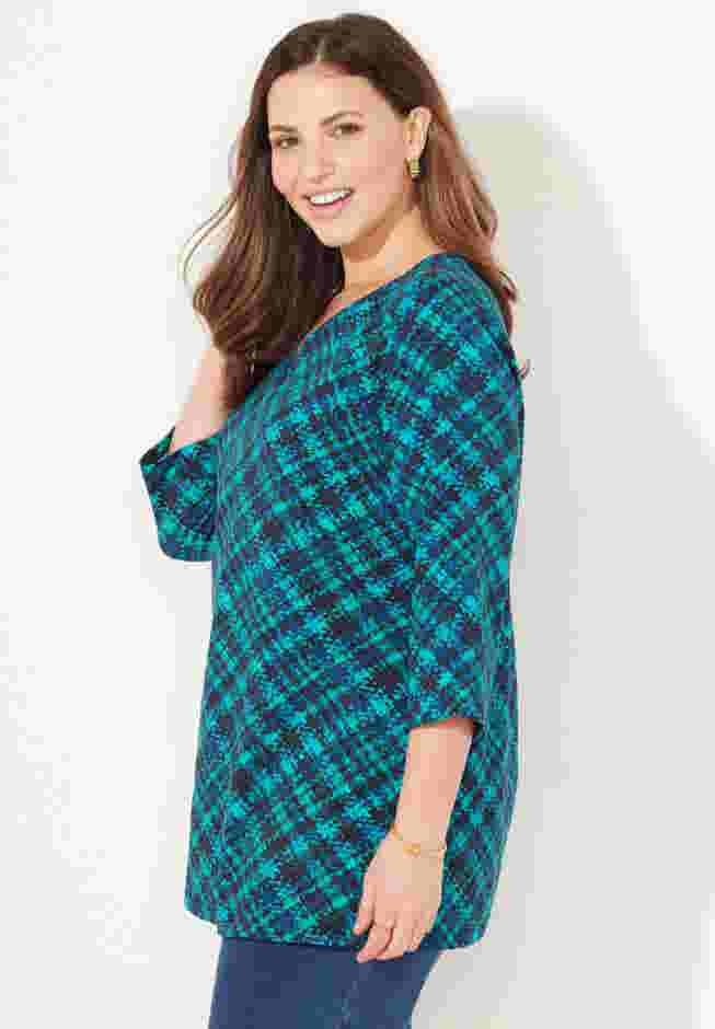 Suprema® 3/4 Sleeve V-Neck Tee image number 2