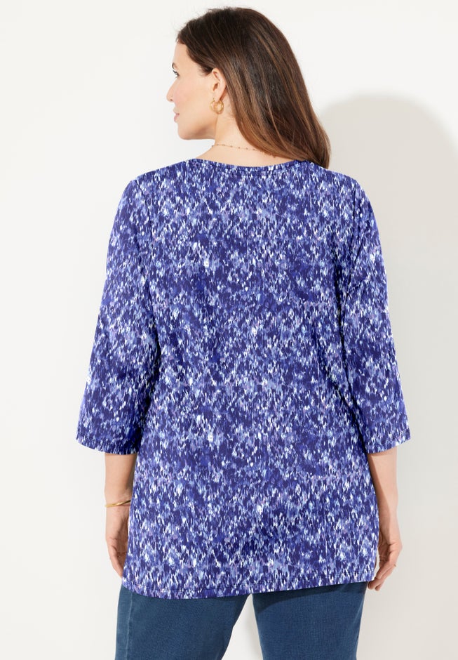 Suprema® 3/4 Sleeve V-Neck Tee image number 2