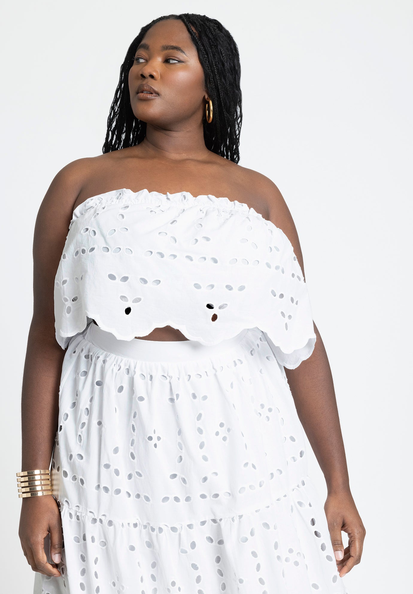 Scallop Eyelet Bandeau Top image number 2