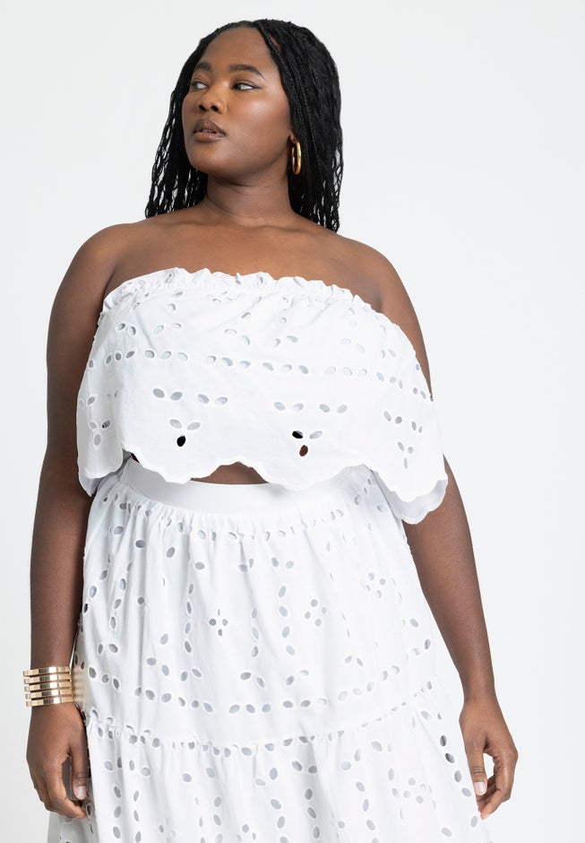 Scallop Eyelet Bandeau Top image number 2