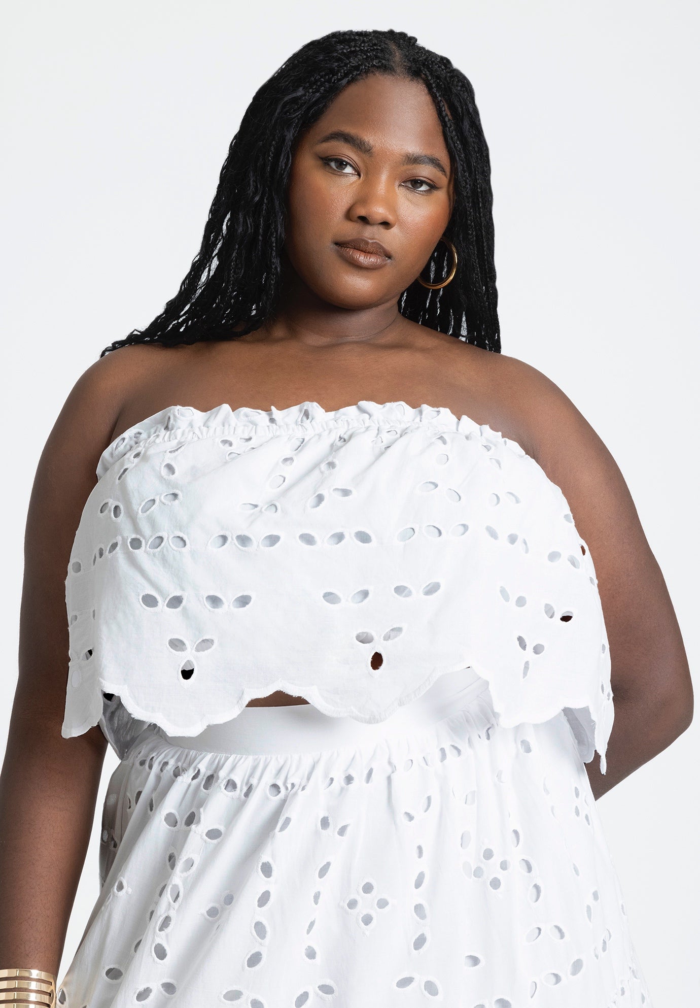Scallop Eyelet Bandeau Top image number 0