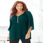 Bejeweled Pleated Blouse image number null