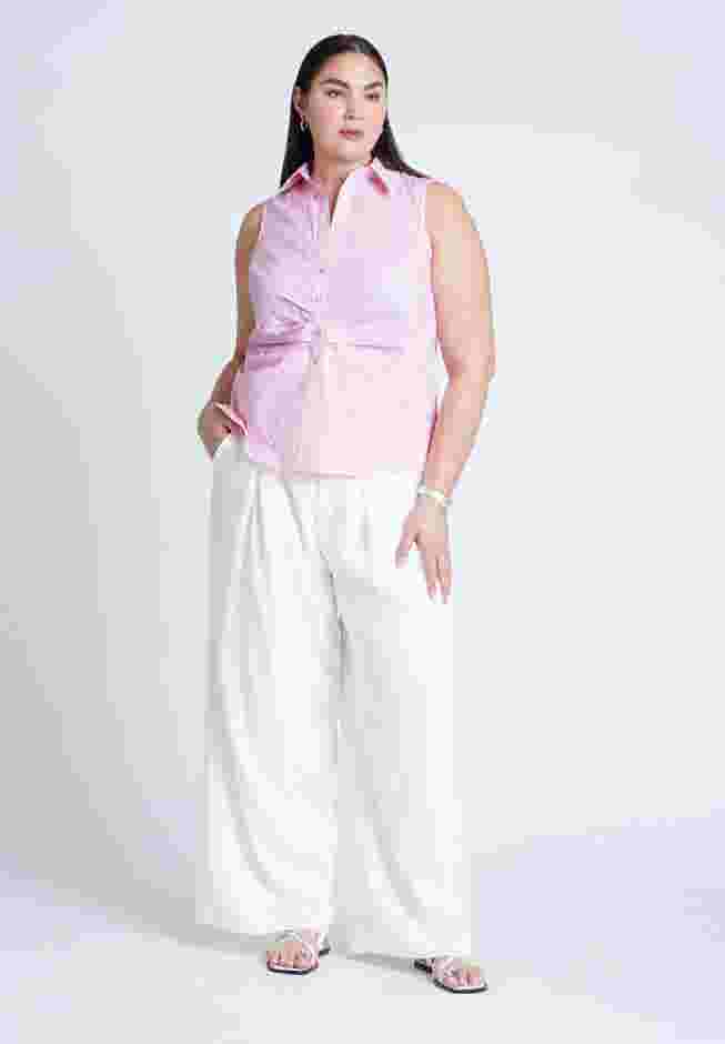 Striped Sleeveless Collared Top image number 2