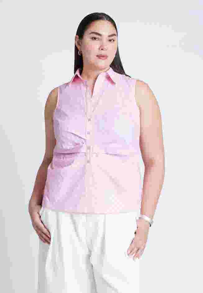 Striped Sleeveless Collared Top image number 0