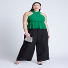 Halter Top With Peplum image number null