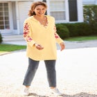 Embroidered Hoodie Sweatshirt image number null