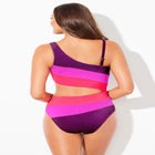 One Shoulder Color Block Cutout One Piece Swimsuit image number null