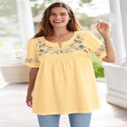 Embroidered Split-Neck Tunic image number null