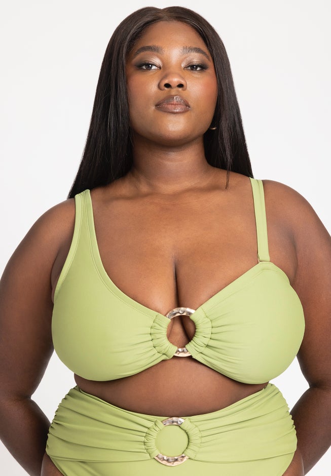 One Shoulder Ring Hardware Bikini Top image number 0