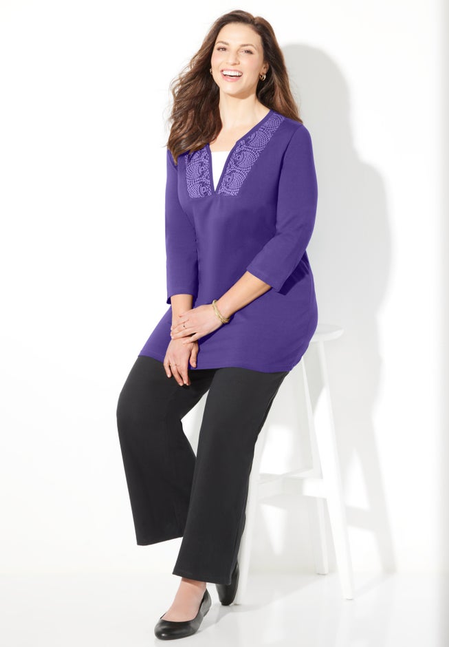 Suprema&reg; Lace Trim Duet Top image number 2