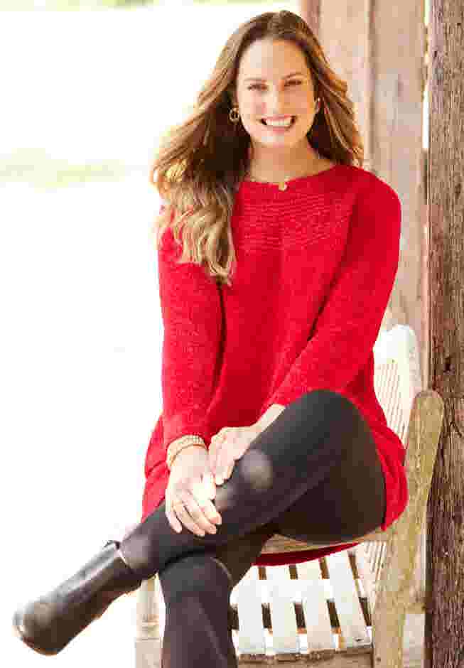 Chenille Cable-Knit Boatneck Sweater image number 4