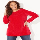 Chenille Cable-Knit Boatneck Sweater image number null