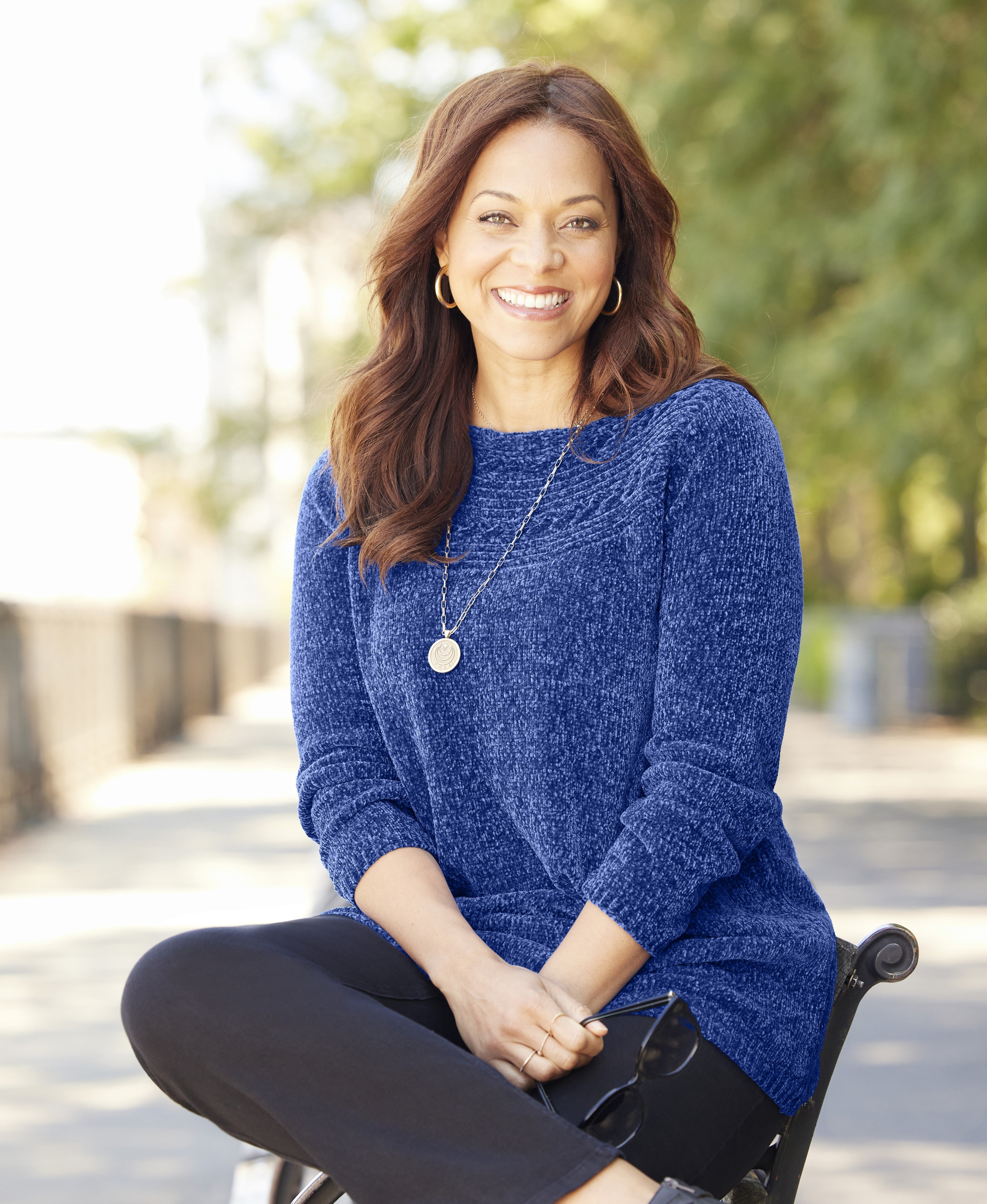 Chenille Cable-Knit Boatneck Sweater image number 0