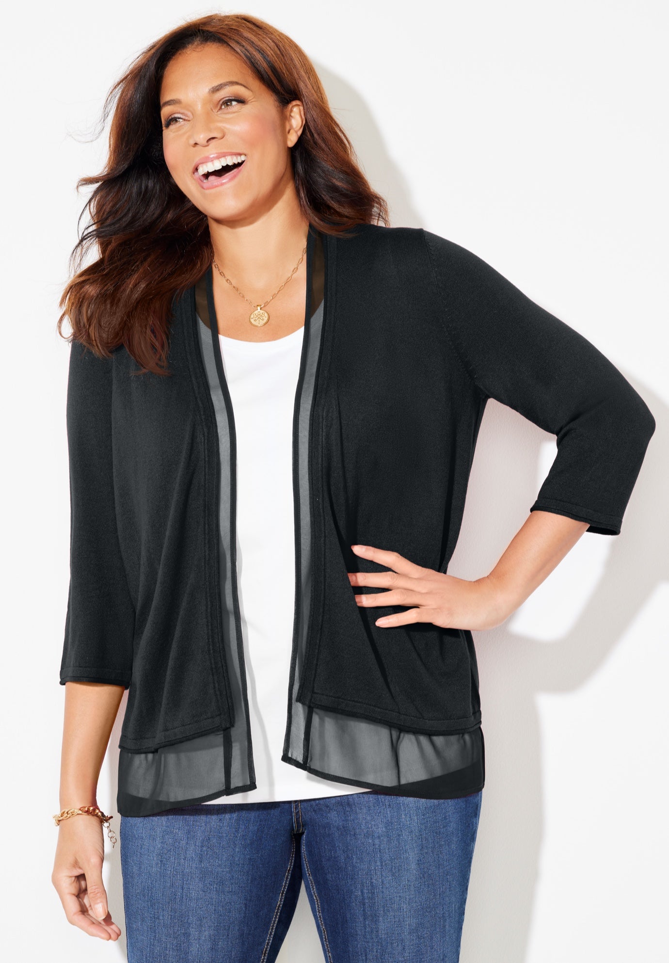 Mixed Media Cardigan image number 0