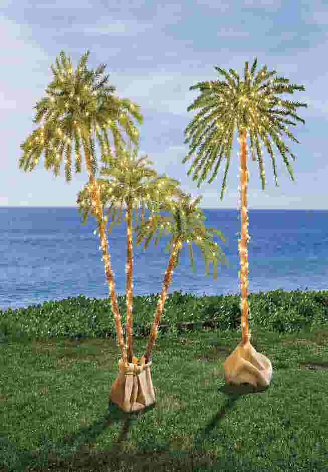 6' Pre-lit Single Palm Tree image number 1