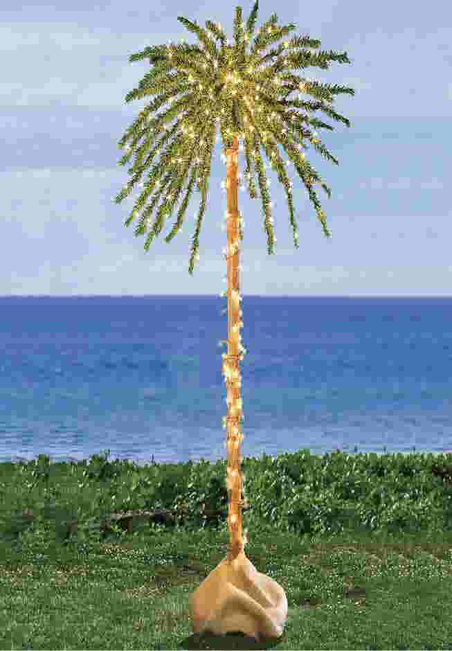 6' Pre-lit Single Palm Tree image number 0