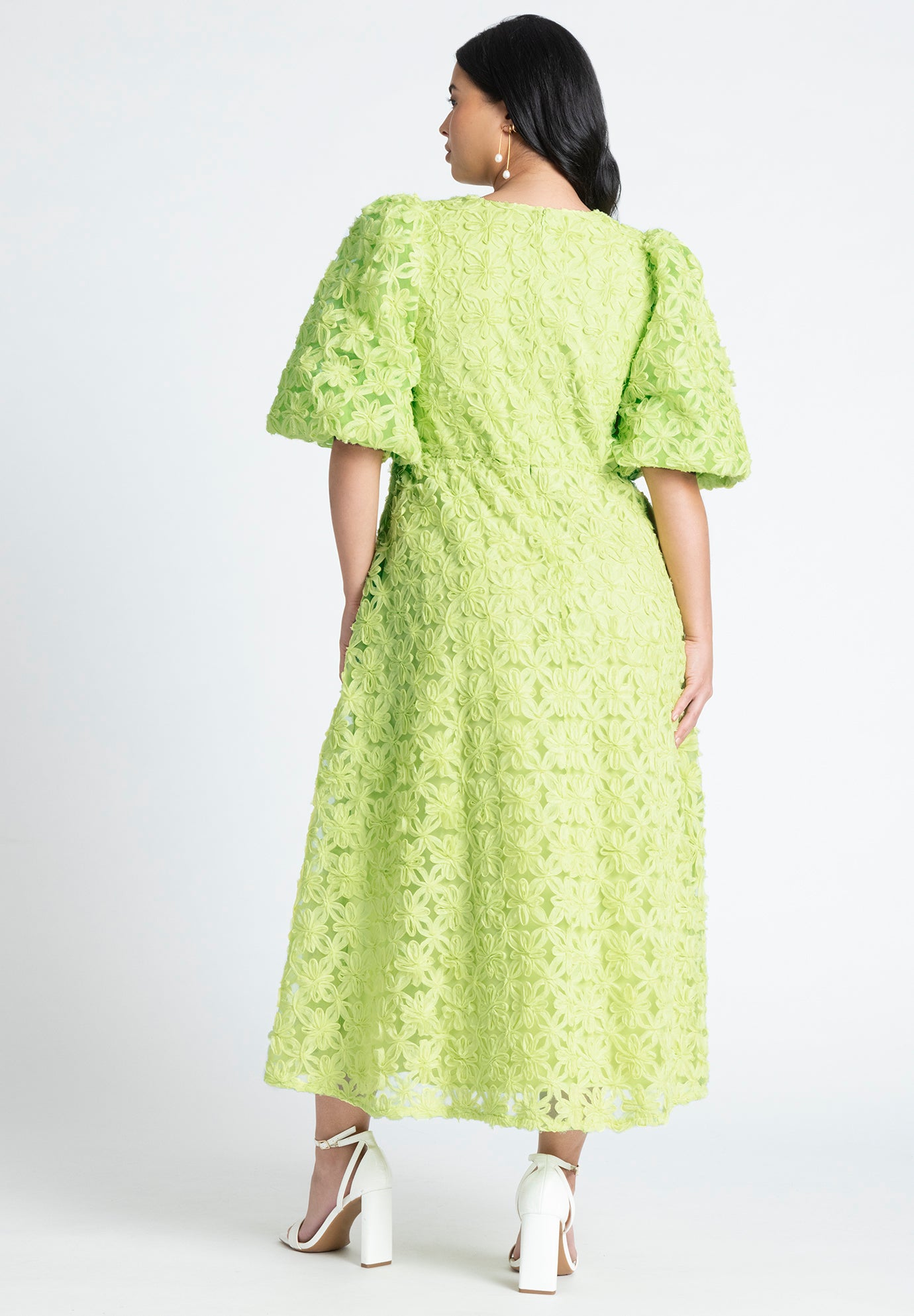 Textural Floral Maxi Dress With Pleats image number 1