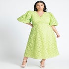 Textural Floral Maxi Dress With Pleats image number null