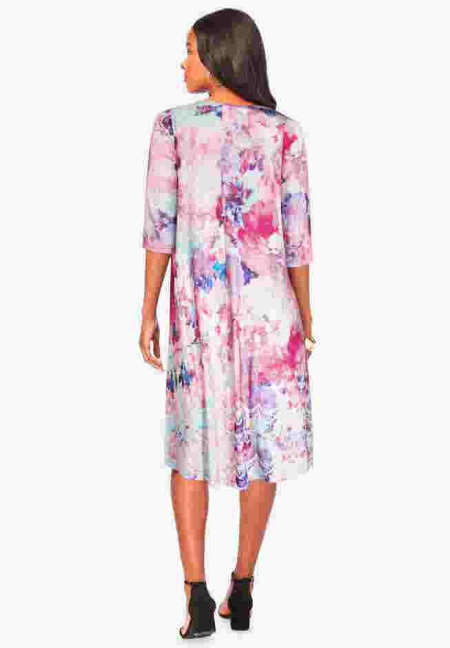 Printed V-Neck Dress image number 1
